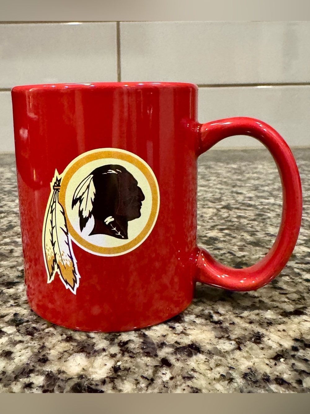 NHL Red Ceramic Mug with Team Logo and Gold Accents